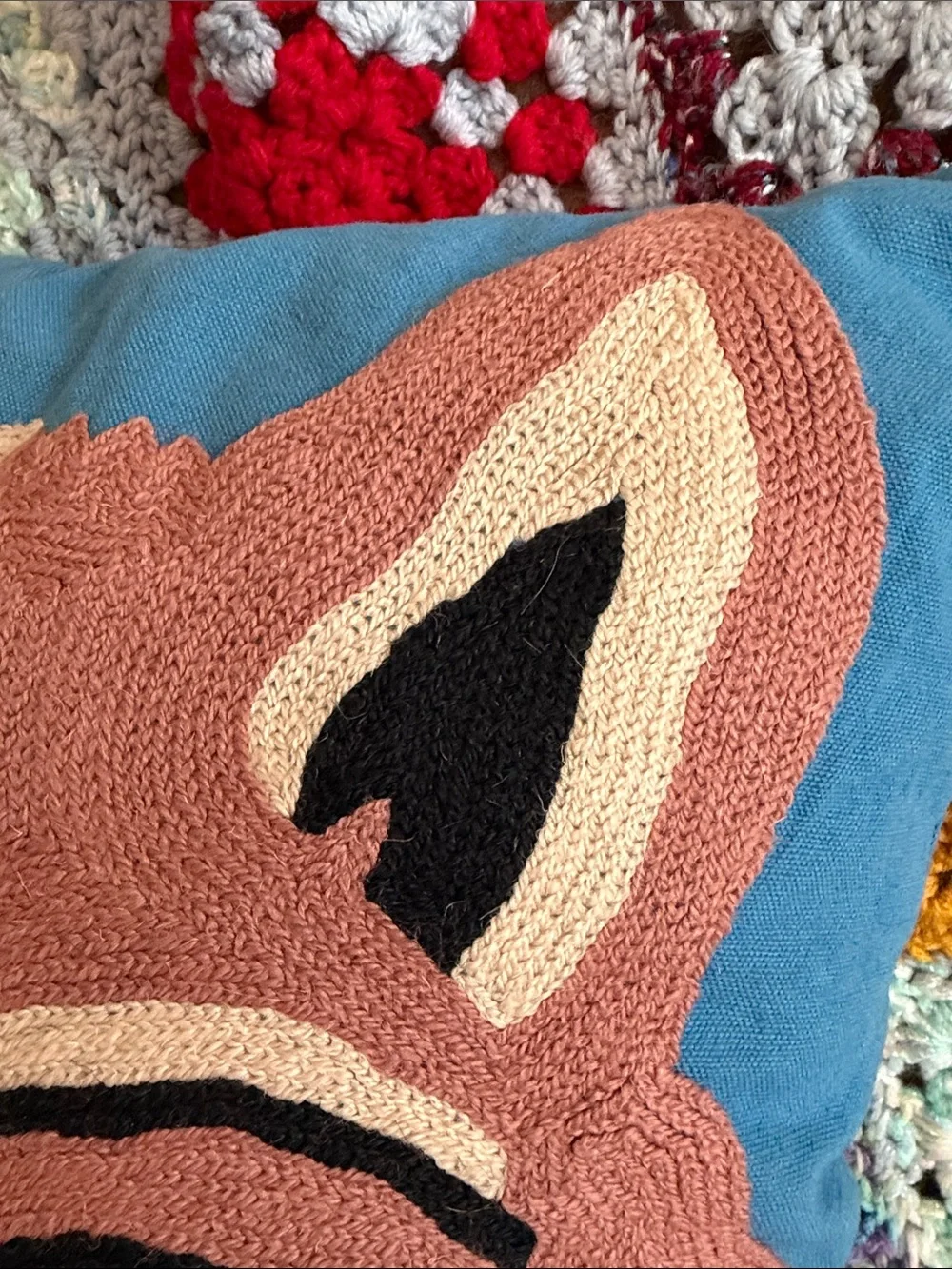 Rare Plum & Bow Urban Outfitters Fox Face Throw Pillow Boho Woodland Cottagecore